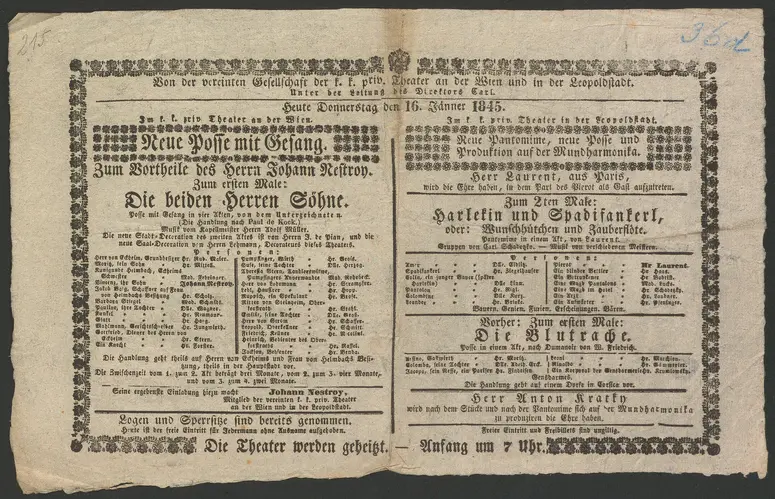 Die beiden Herren Söhne, Harlekin und Spadifankerl, oder Wunschhütchen und Zauberflöte, Die Blutrache