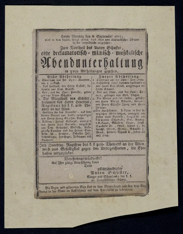 eine declamatorisch-mimisch-musikalische Abendunterhaltung