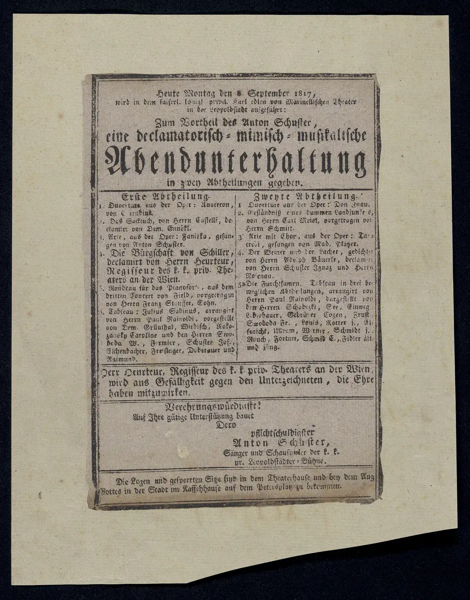eine declamatorisch-mimisch-musikalische Abendunterhaltung