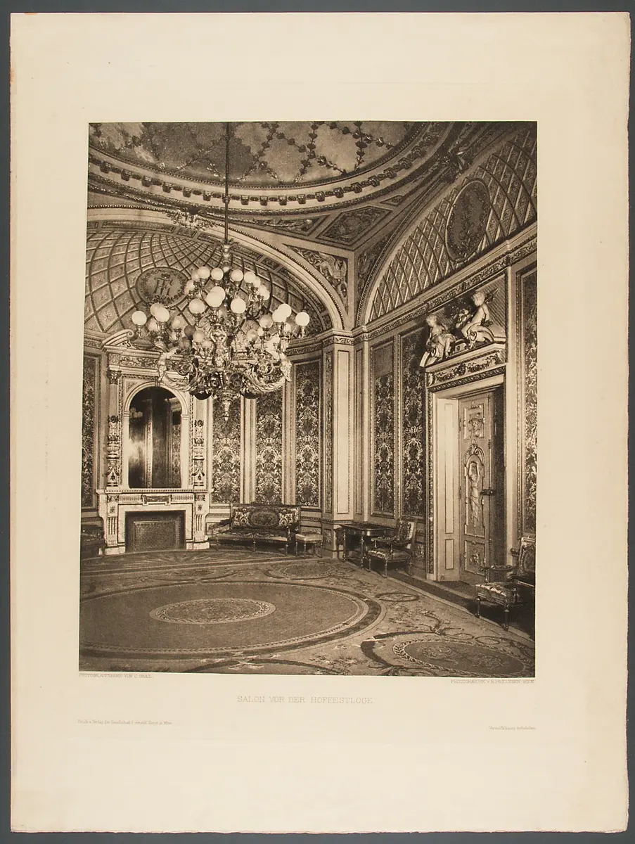 Wien, Burgtheater, Titel in Vorlageform: Salon vor der Hoffestloge