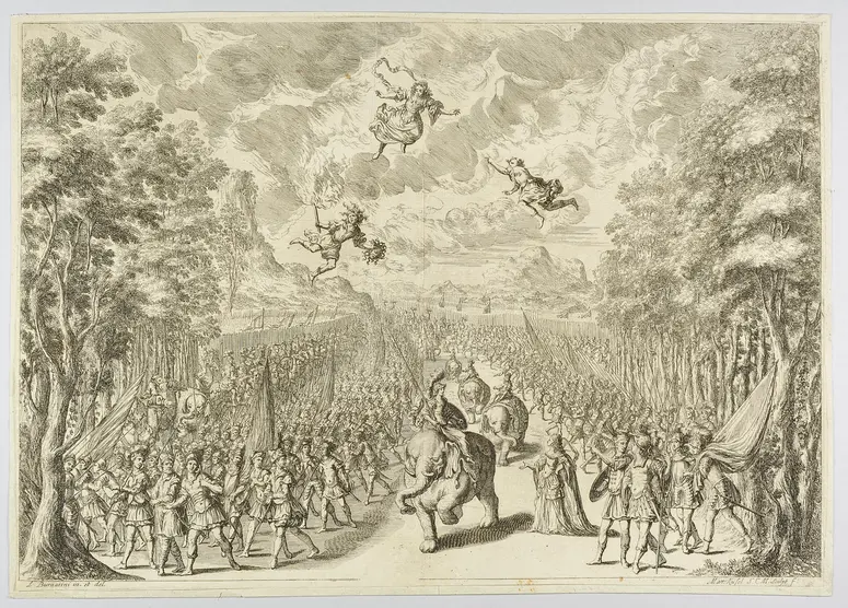 La monarchia latina trionfante, Titel in Vorlageform: La monarchia latina trionfante : festa musicale : in applauso del felicissimo natale del Sereniss. Gioseffo, arciduca d'Austria, figlio delle Augustiss. Maesta` di Leopoldo imperatore, et Eleonora, Maddalena, Teresa, imperatrice, nata prencipessa di Neoburgo : alle medesime M.M. consacrata, Alternativtitel: Die Sig-prangende Römische Monarchey