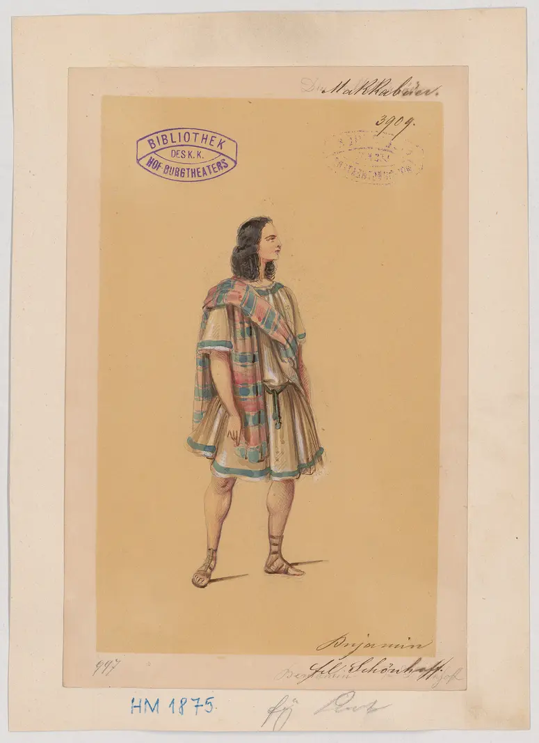 Die Makkabäer, Titel der Serie: Figurinen des k.k. Hof-Burgtheaters