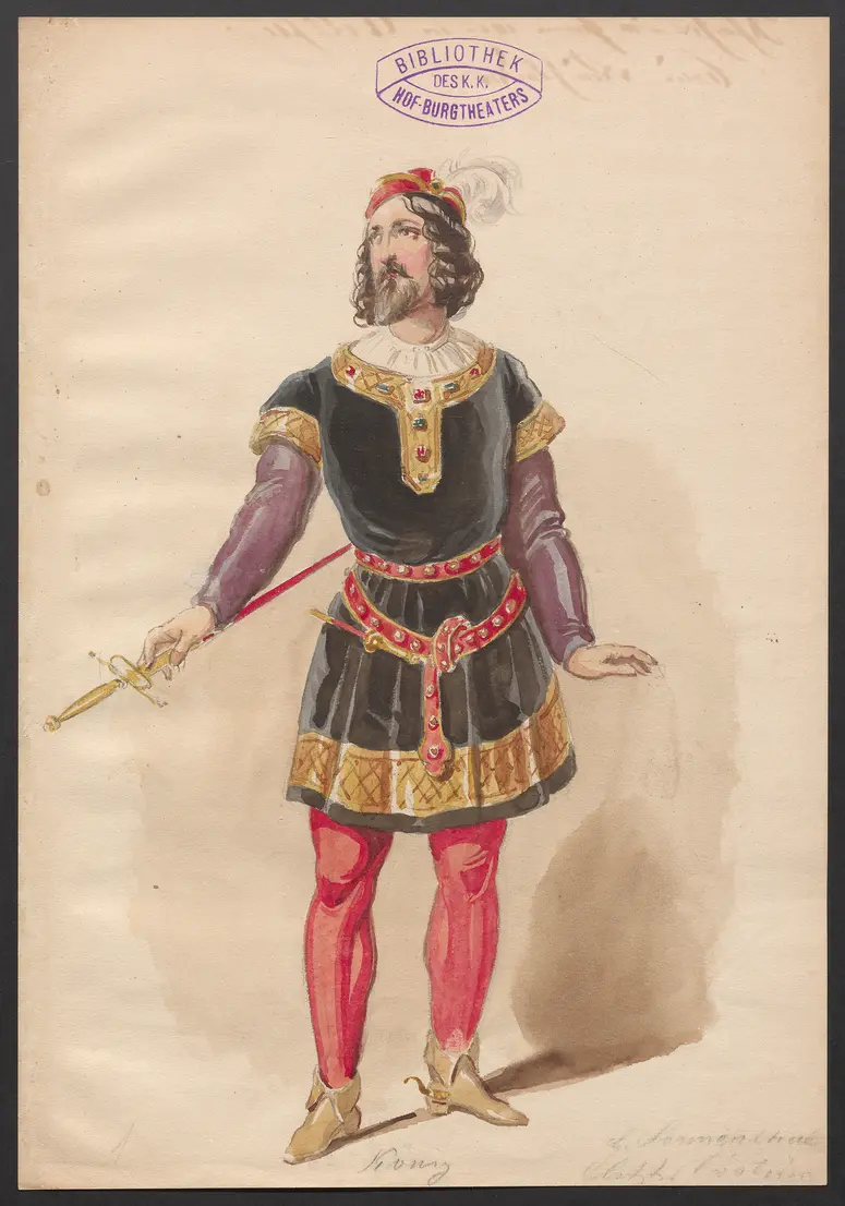 König und Bauer, Titel der Serie: Figurinen des k.k. Hof-Burgtheaters