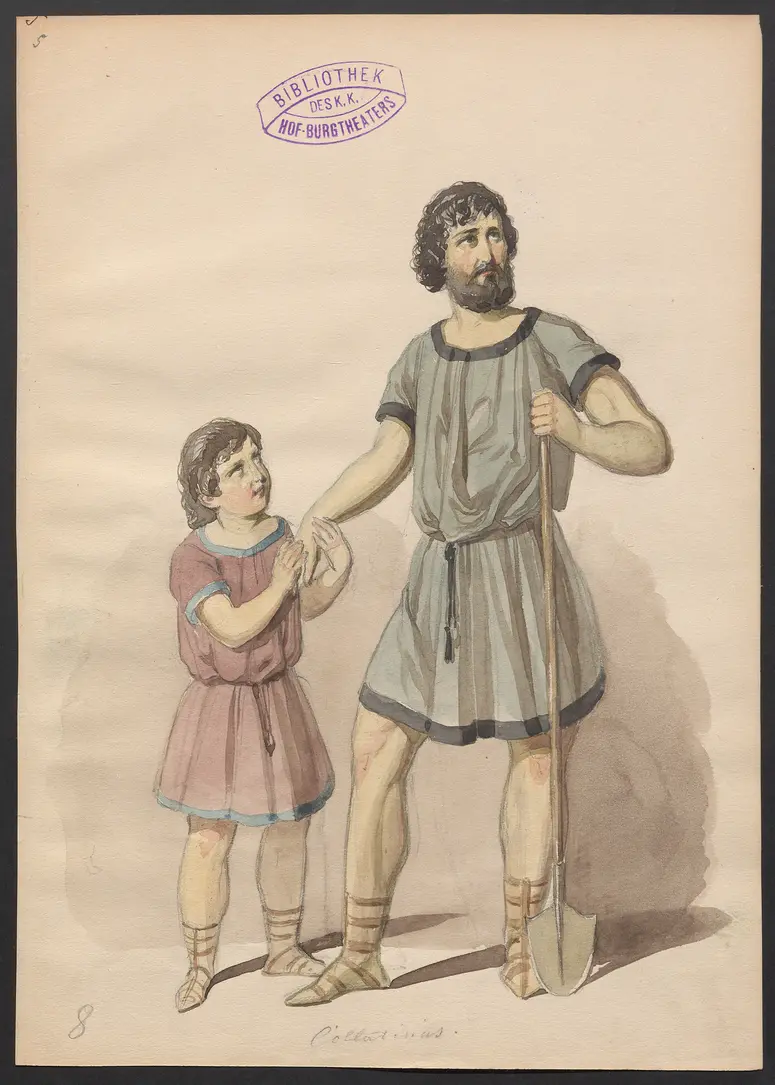 Brutus und Collatinus, Titel der Serie: Figurinen des k.k. Hof-Burgtheaters