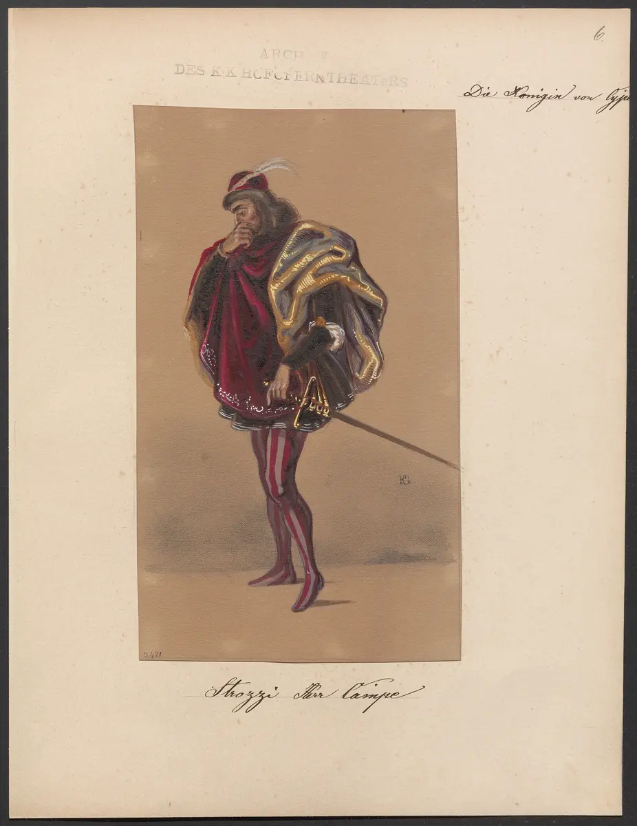 Die Königin von Cypern, Originaltitel: La reine de Chypre, Titel der Serie: Figurinen des k.k. Hofoperntheaters