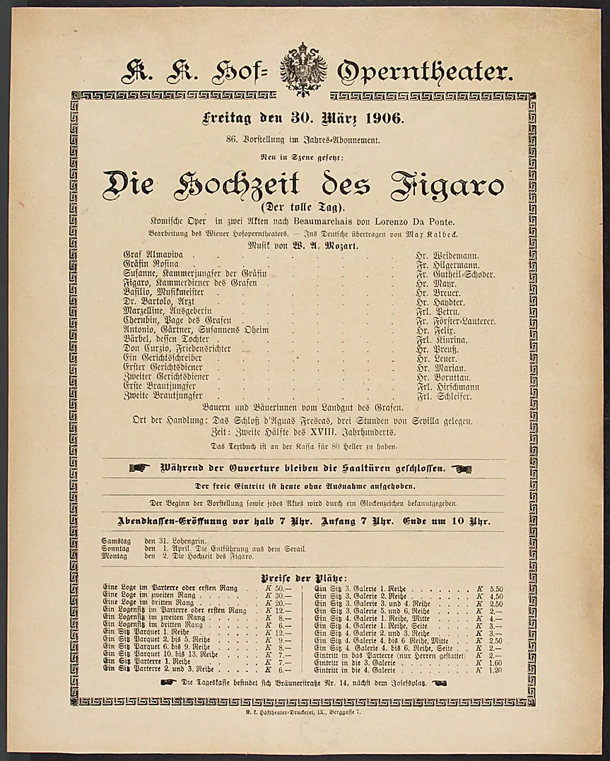 Die Hochzeit des Figaro (Der tolle Tag)