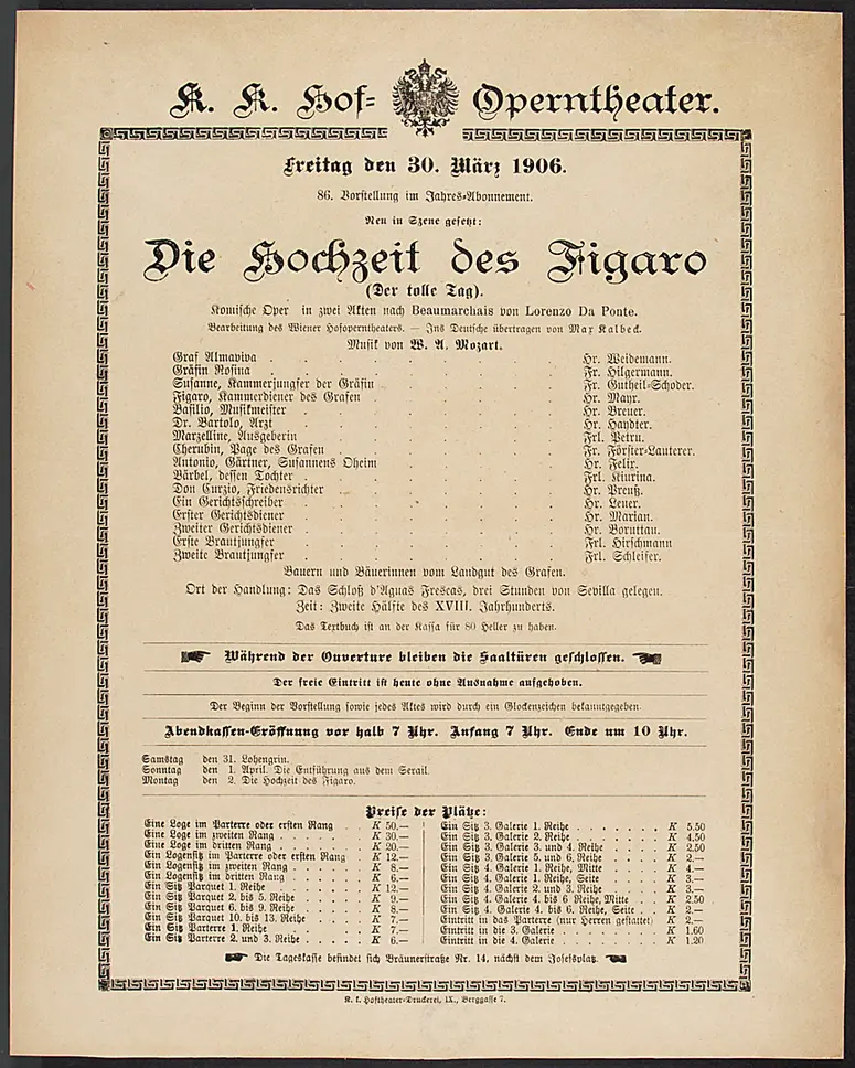 Die Hochzeit des Figaro (Der tolle Tag)