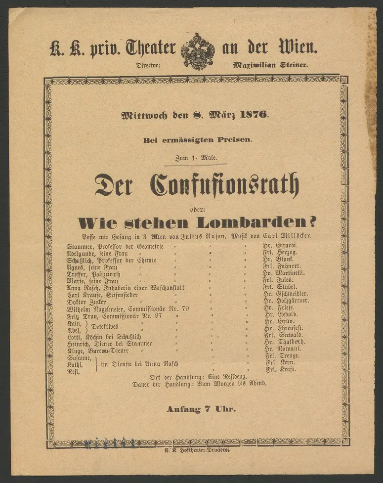 Der Confusionsrath, oder Wie stehen die Lombarden