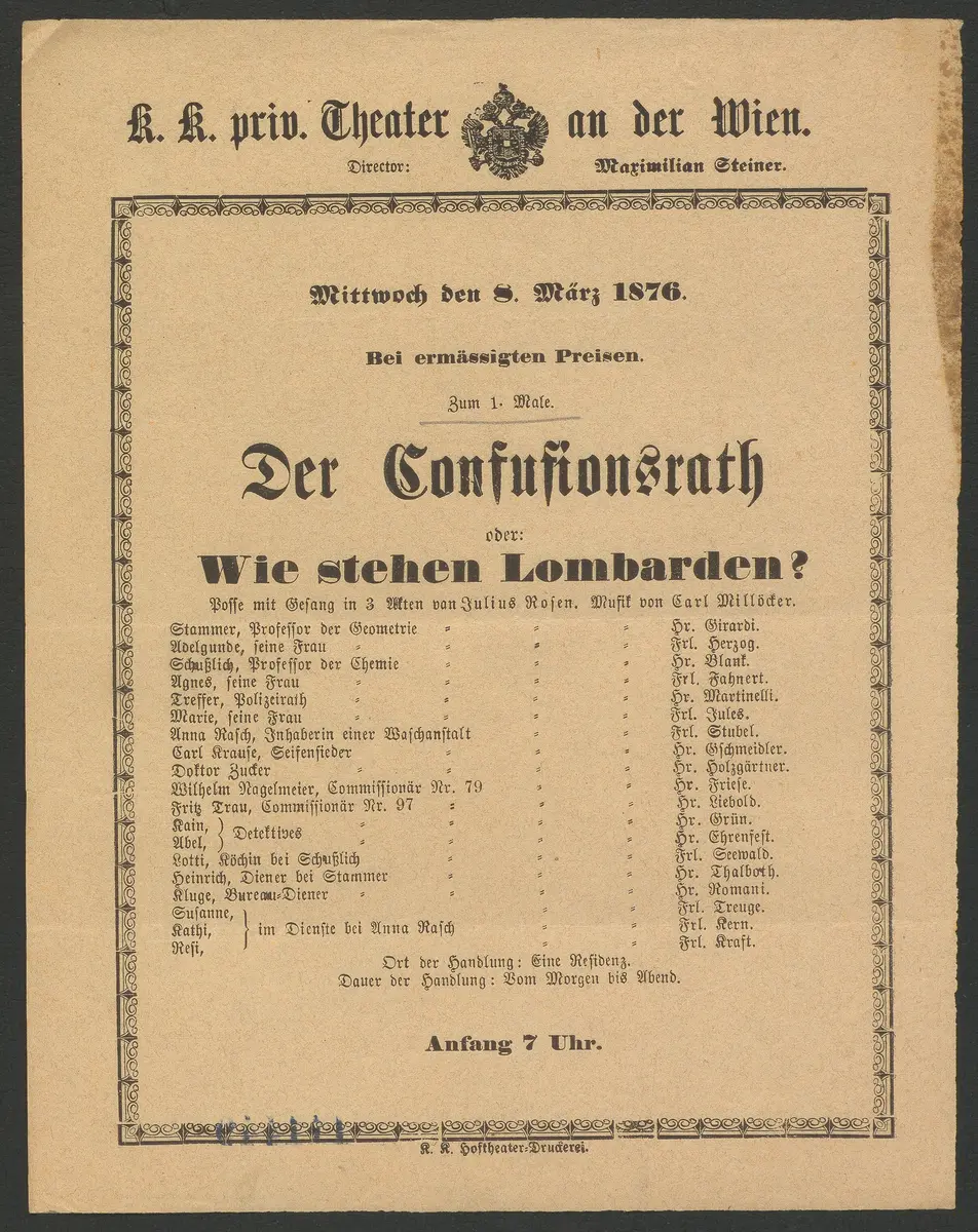 Der Confusionsrath, oder Wie stehen die Lombarden