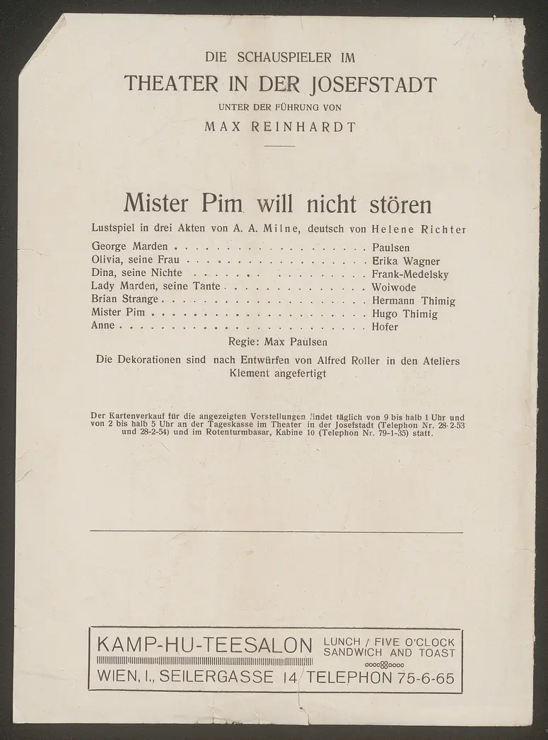 Mr. Pim will nicht stören