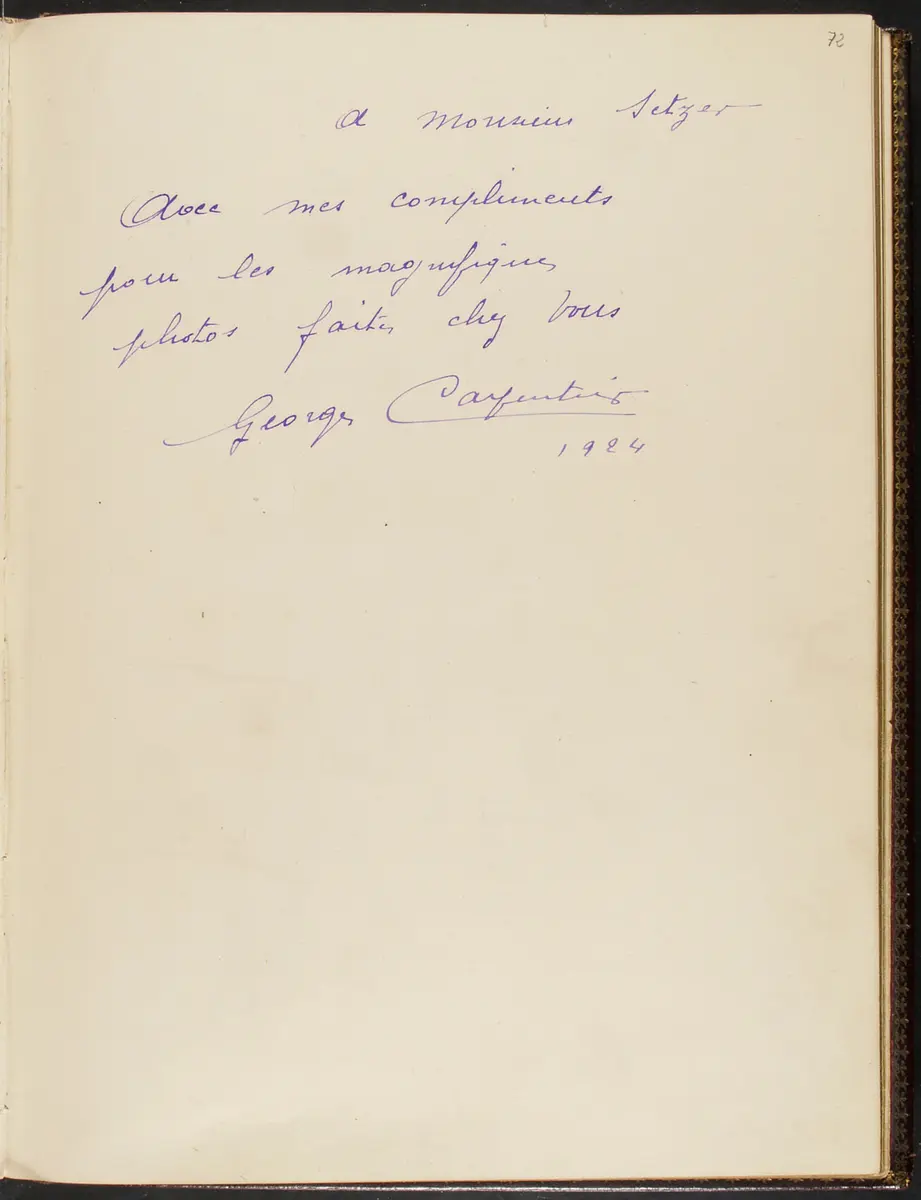 Gästebuch. Atelier Franz-Xaver Setzer, Wien