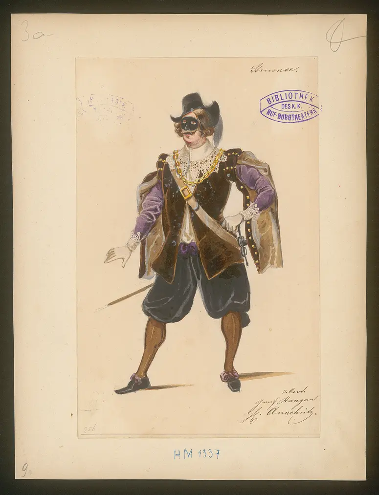 Struensee und die Deutschen in Dänemark, Titel der Serie: Figurinen des k.k. Hof-Burgtheaters