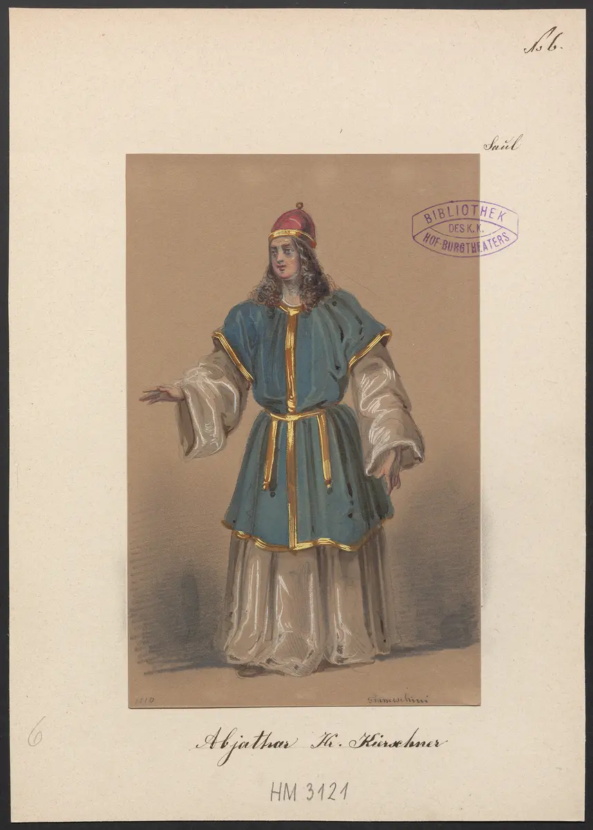 Saul, Titel der Serie: Figurinen des k.k. Hof-Burgtheaters