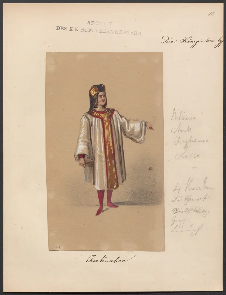 Die Königin von Cypern, Originaltitel: La reine de Chypre, Titel der Serie: Figurinen des k.k. Hofoperntheaters