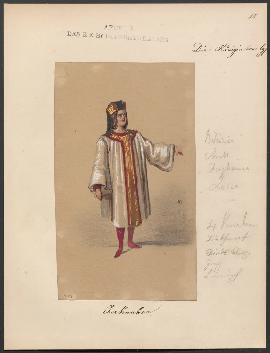 Die Königin von Cypern, Originaltitel: La reine de Chypre, Titel der Serie: Figurinen des k.k. Hofoperntheaters