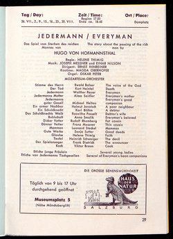 Salzburger Festspiele 1964, Titel in Vorlageform: Salzburgo Festival 1964, Verweis auf Stücktitel: Cosi fan tutte, Verweis auf Stücktitel: Figaros Hochzeit, Verweis auf Stücktitel: Lucio Silla, Verweis auf Stücktitel: Die Zauberflöte, Verweis auf Stücktitel: Ariadne auf Naxos, Verweis auf Stücktitel: Elektra, Verweis auf Stücktitel: Der Rosenkavalier, Verweis auf Stücktitel: Macbeth, Verweis auf Stücktitel: Jedermann, Verweis auf Stücktitel: Faust, Verweis auf Stücktitel: Die lustigen Weiber von Windsor