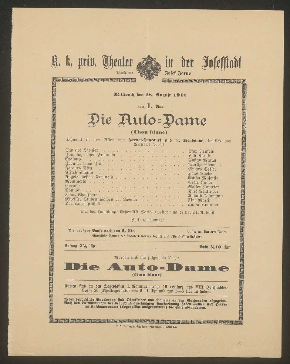Die Auto-Dame, Chou blanc (Originaltitel)