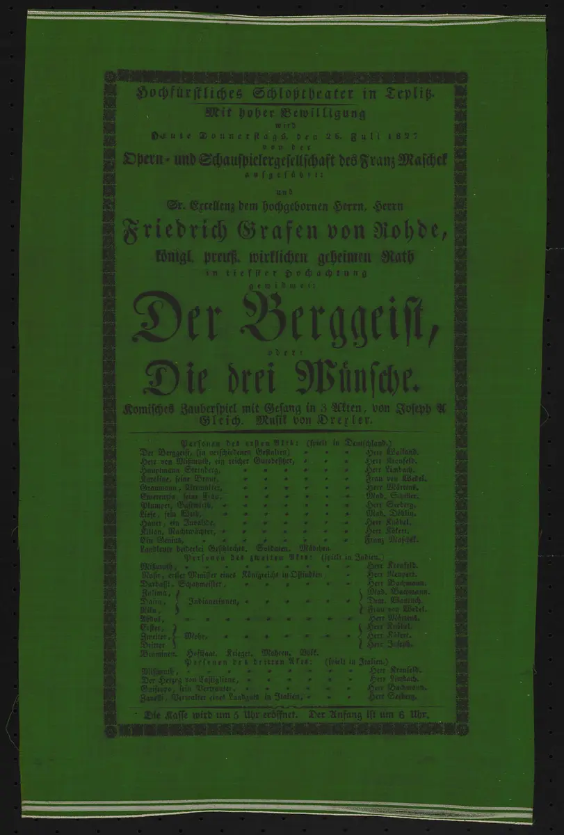 Der Berggeist oder Die drei Wünsche