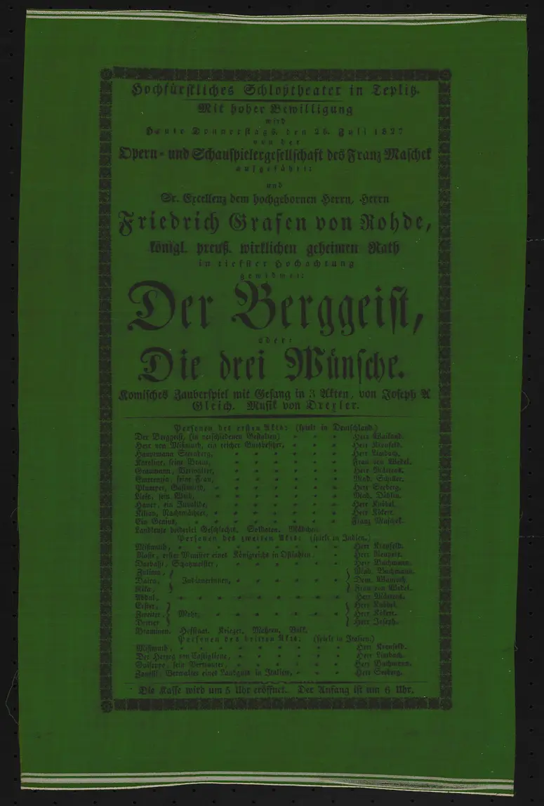 Der Berggeist oder Die drei Wünsche