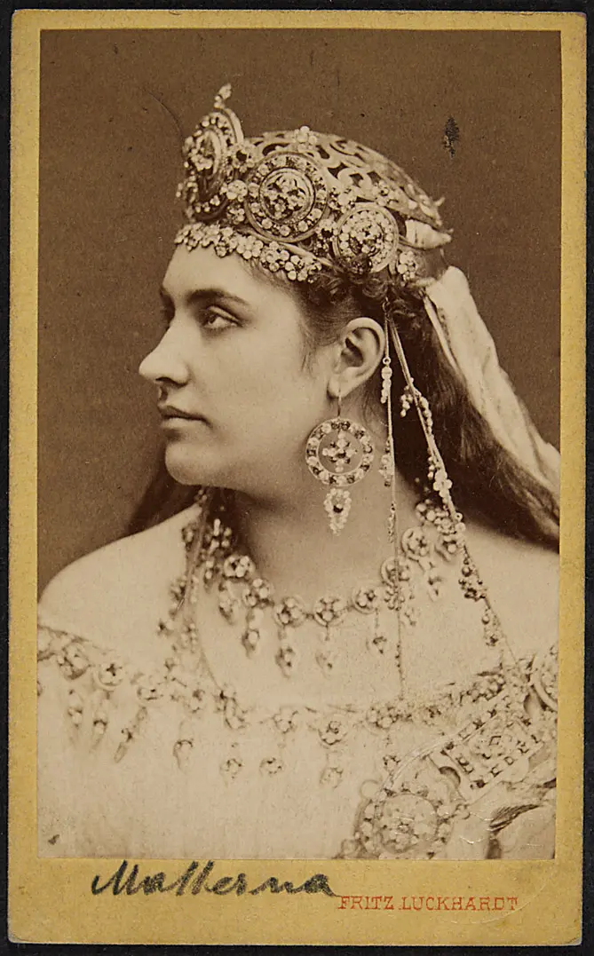 Amalie Materna, Verweis auf Stücktitel: Die Königin von Saba