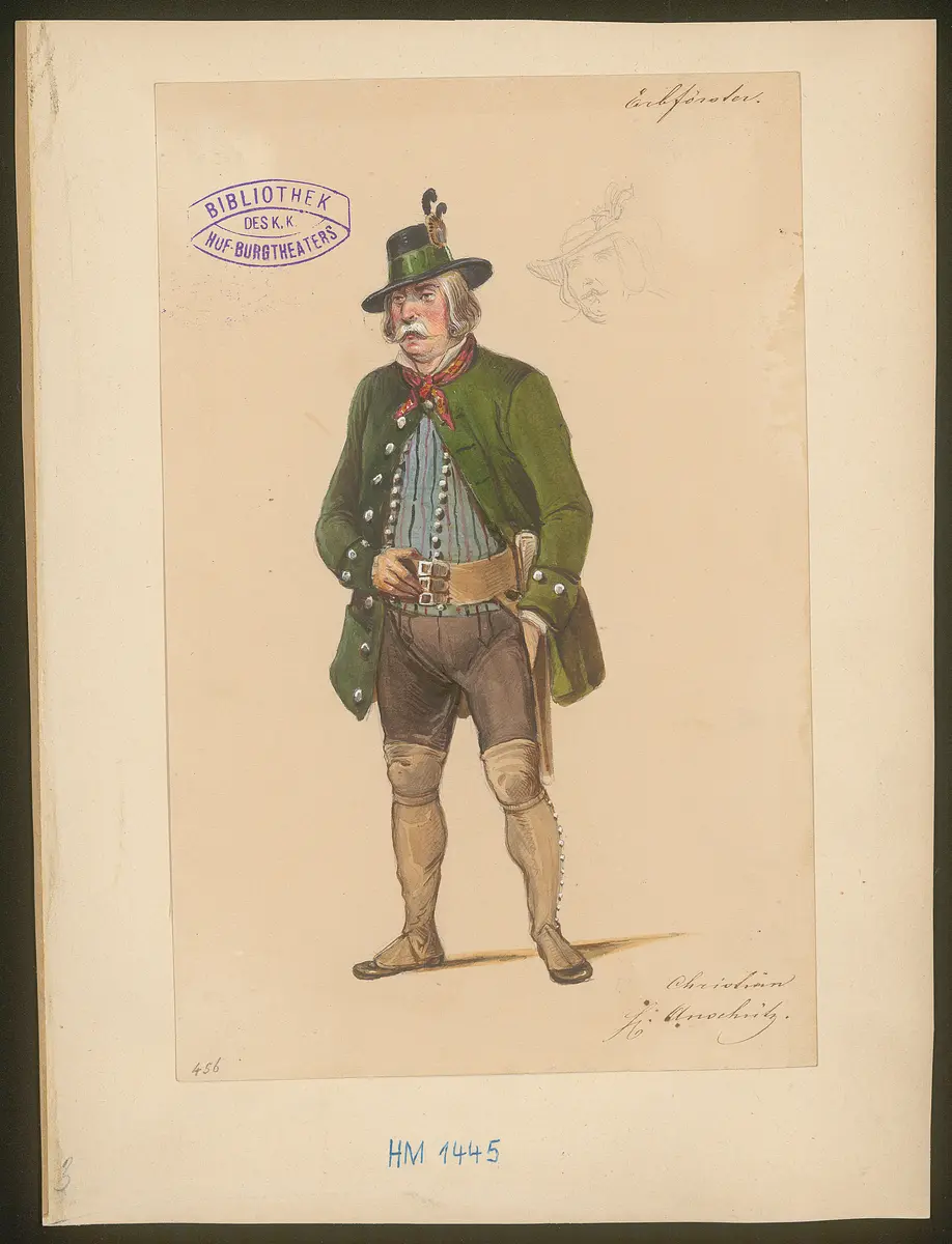 Der Erbförster, Titel der Serie: Figurinen des k.k. Hof-Burgtheaters