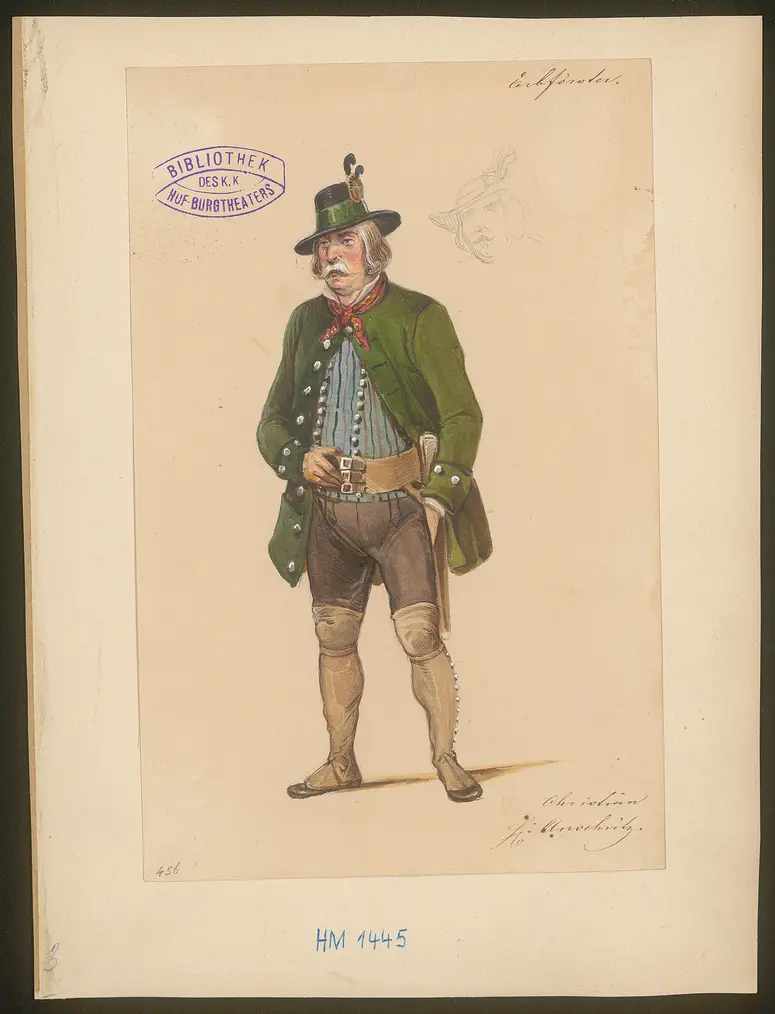 Der Erbförster, Titel der Serie: Figurinen des k.k. Hof-Burgtheaters