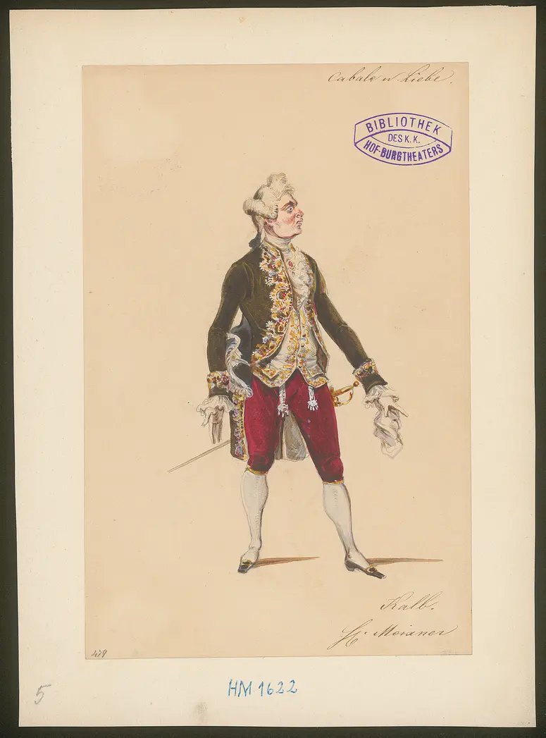 Kabale und Liebe, Titel der Serie: Figurinen des k.k. Hof-Burgtheaters