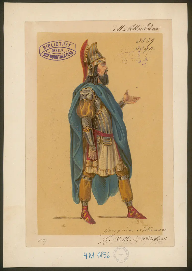 Die Makkabäer, Titel der Serie: Figurinen des k.k. Hof-Burgtheaters