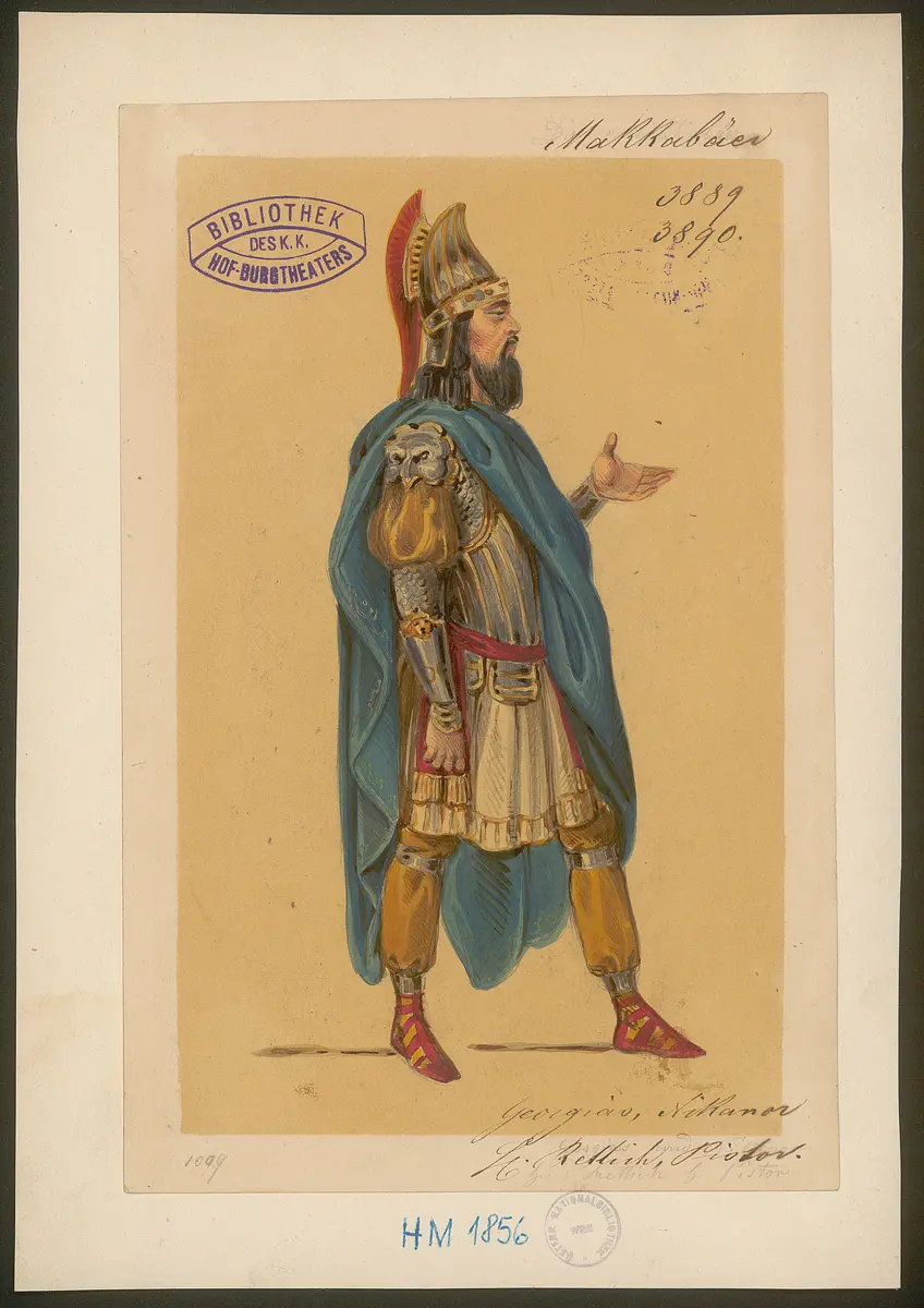 Die Makkabäer, Titel der Serie: Figurinen des k.k. Hof-Burgtheaters