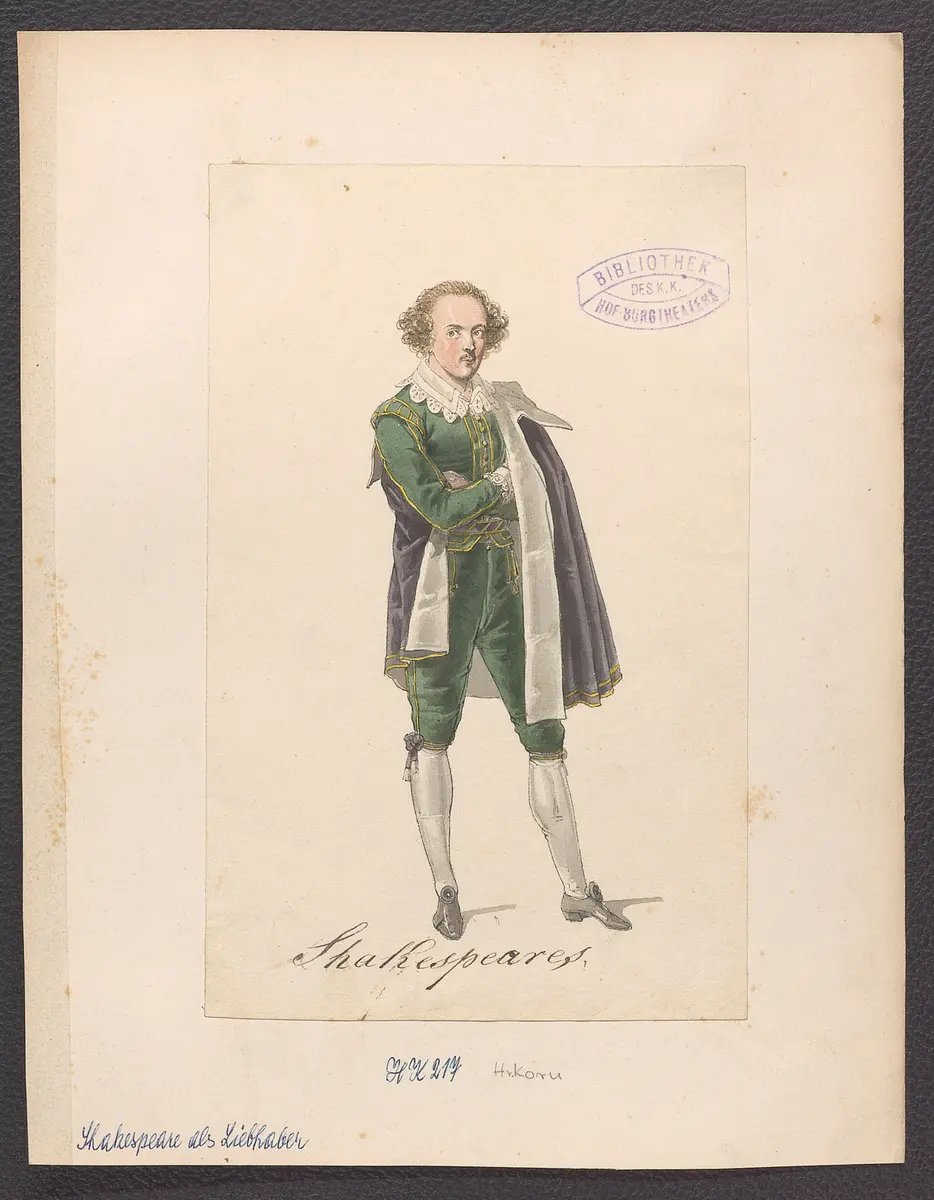 Shakespeare als Liebhaber, Originaltitel: Shakespeare amoureux, ou la piece a l'etude, Titel der Serie: Figurinen des k.k. Hof-Burgtheaters