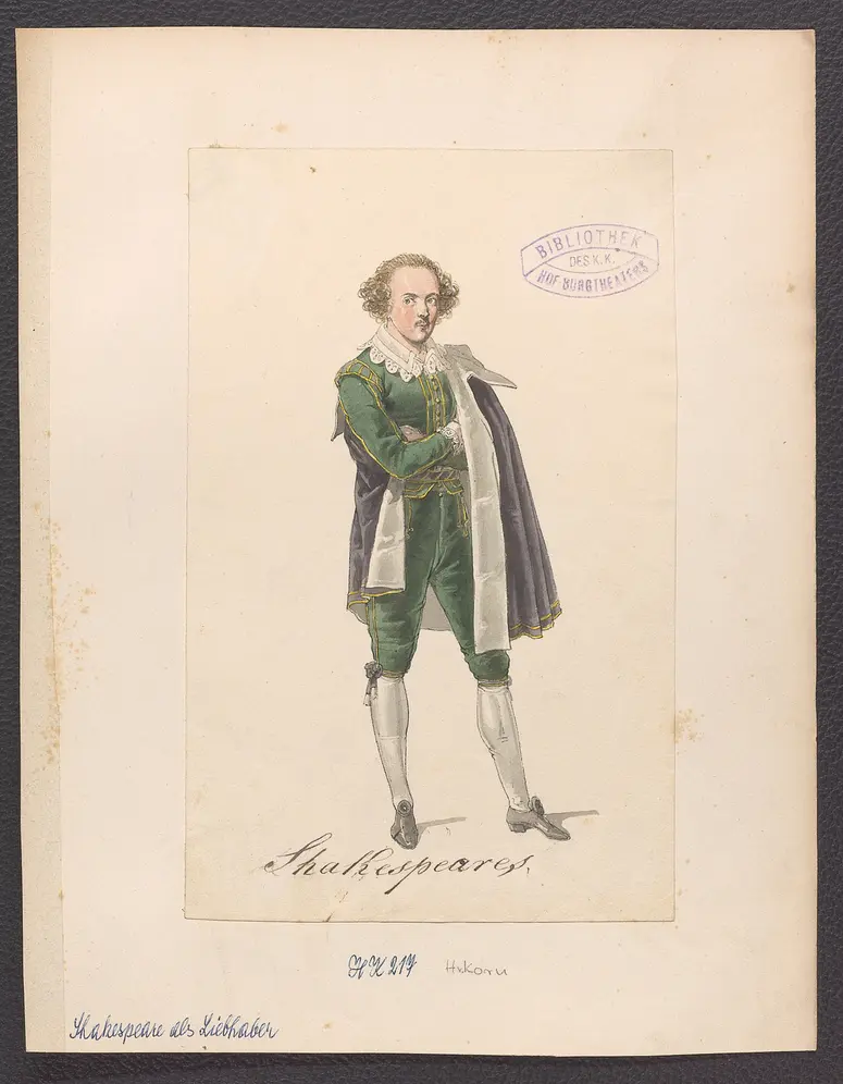 Shakespeare als Liebhaber, Originaltitel: Shakespeare amoureux, ou la piece a l'etude, Titel der Serie: Figurinen des k.k. Hof-Burgtheaters
