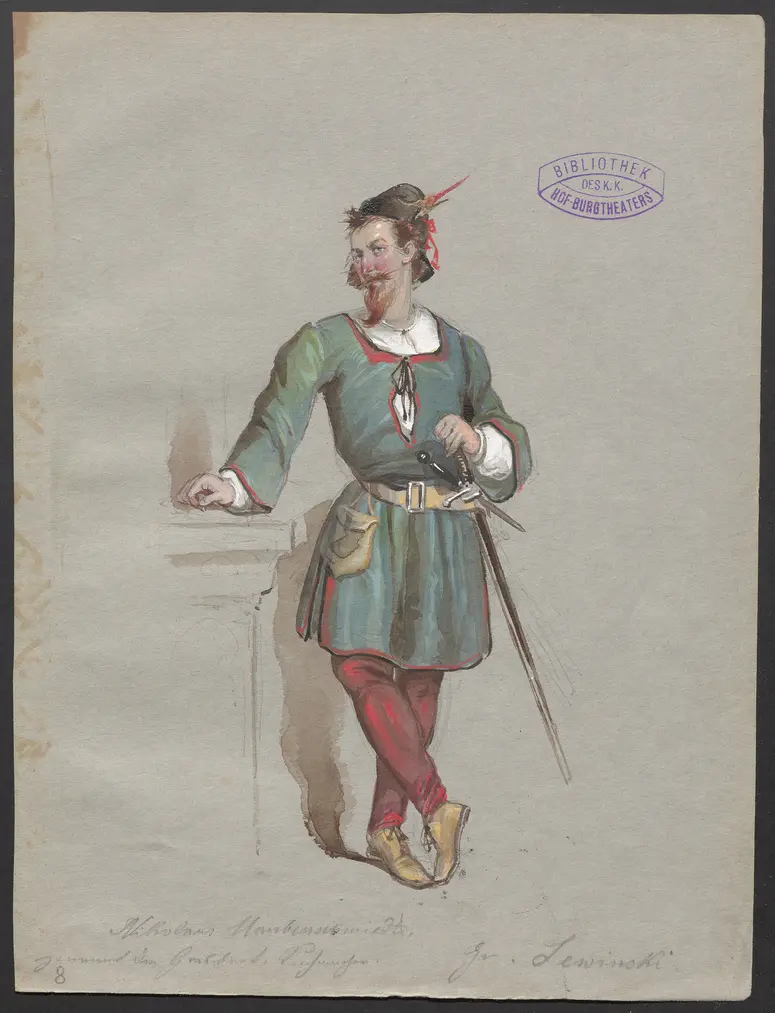 Der Zunftmeister von Nürnberg, Titel der Serie: Figurinen des k.k. Hof-Burgtheaters