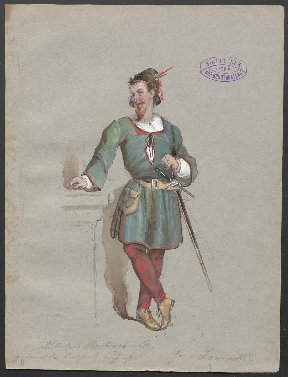 Der Zunftmeister von Nürnberg, Titel der Serie: Figurinen des k.k. Hof-Burgtheaters