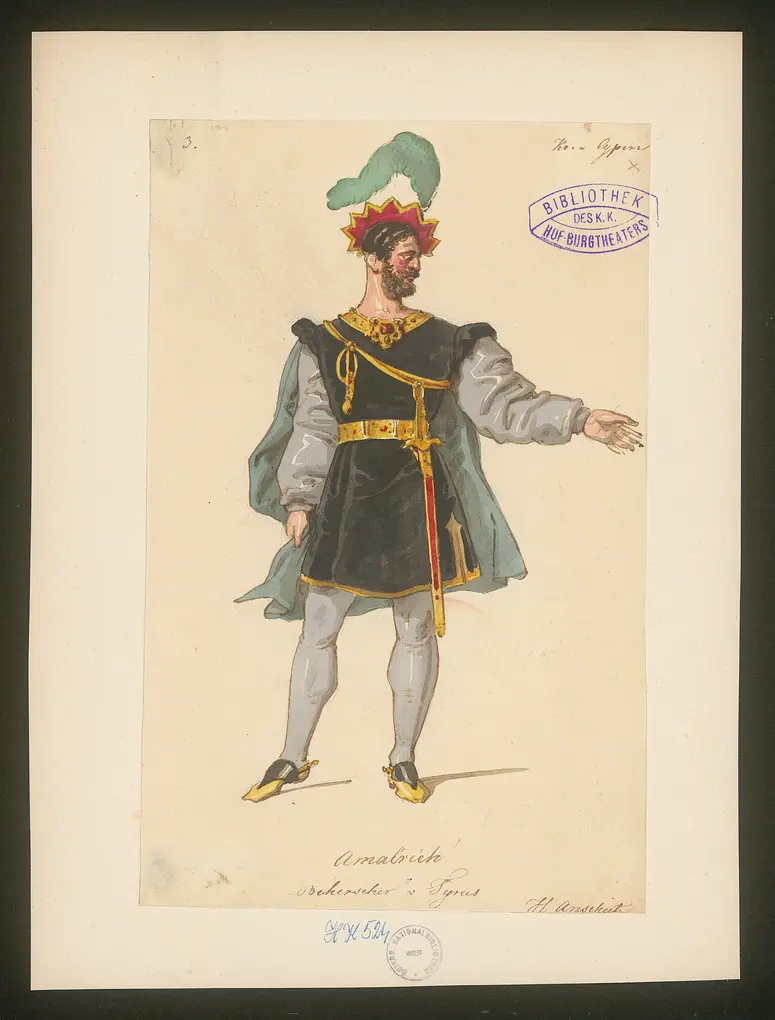 Die Krone von Cypern, Titel der Serie: Figurinen des k.k. Hof-Burgtheaters