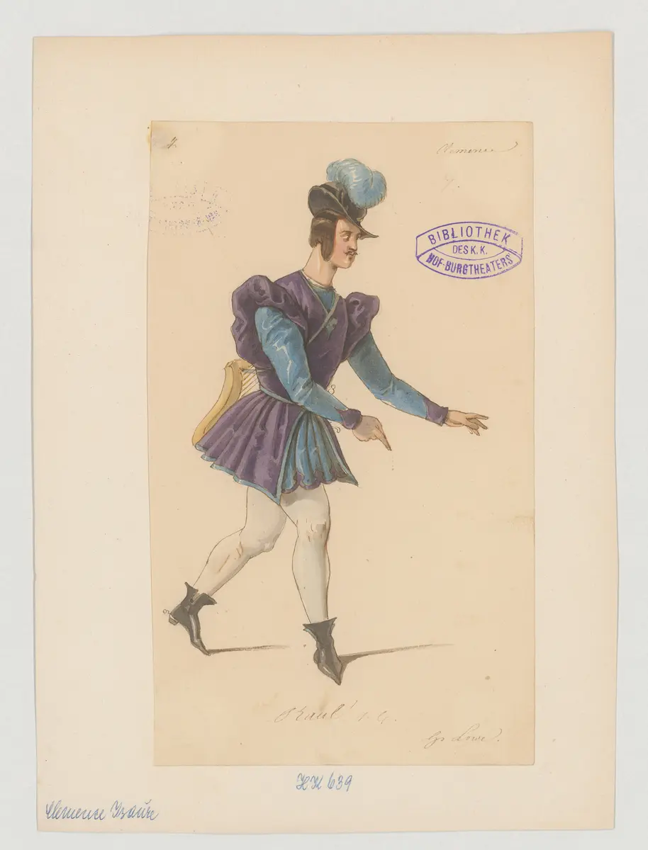 Clemence Isaure, Titel der Serie: Figurinen des k.k. Hof-Burgtheaters