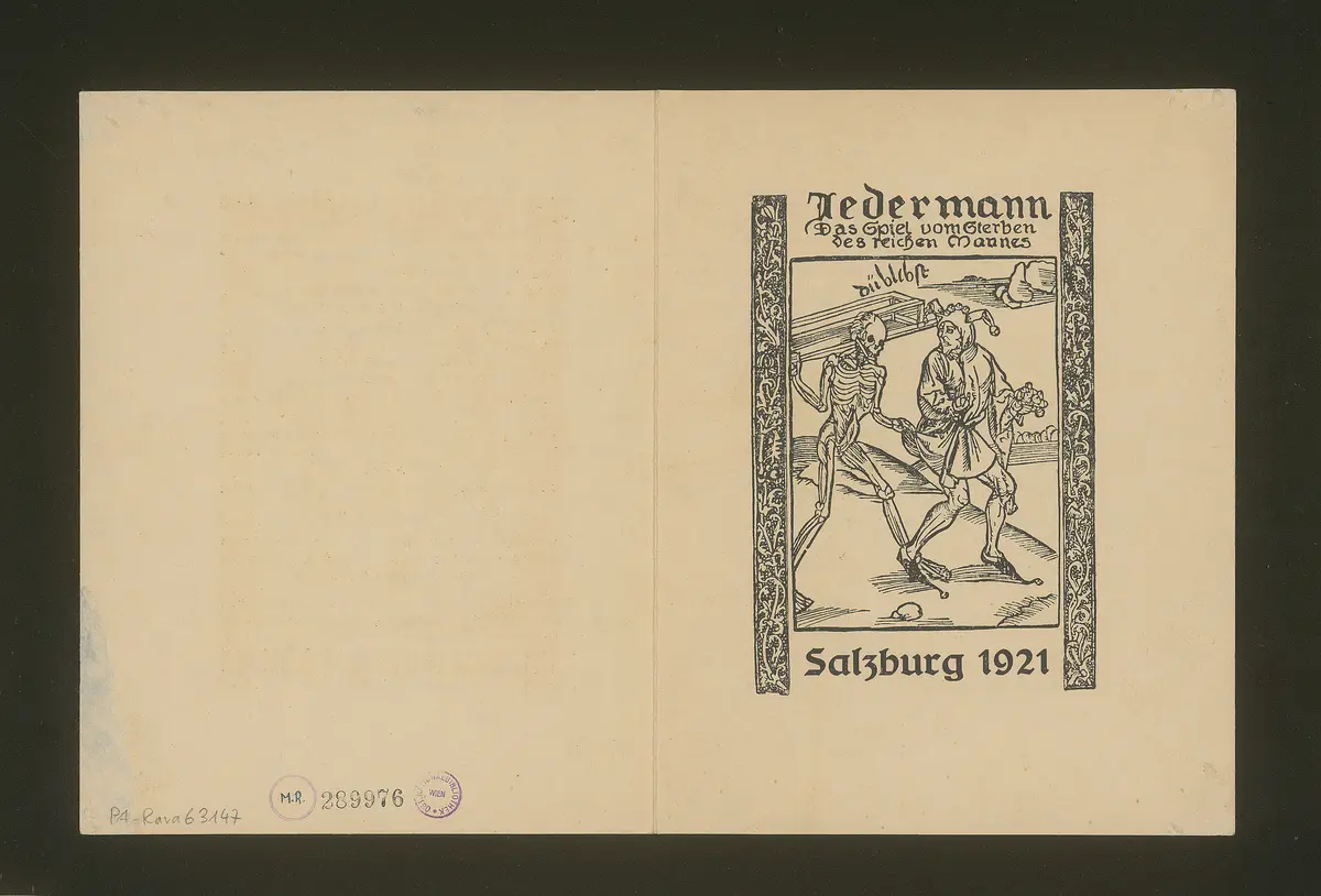 Jedermann, Titel in Vorlageform: Jedermann. Das Spiel vom Sterben des reichen Mannes