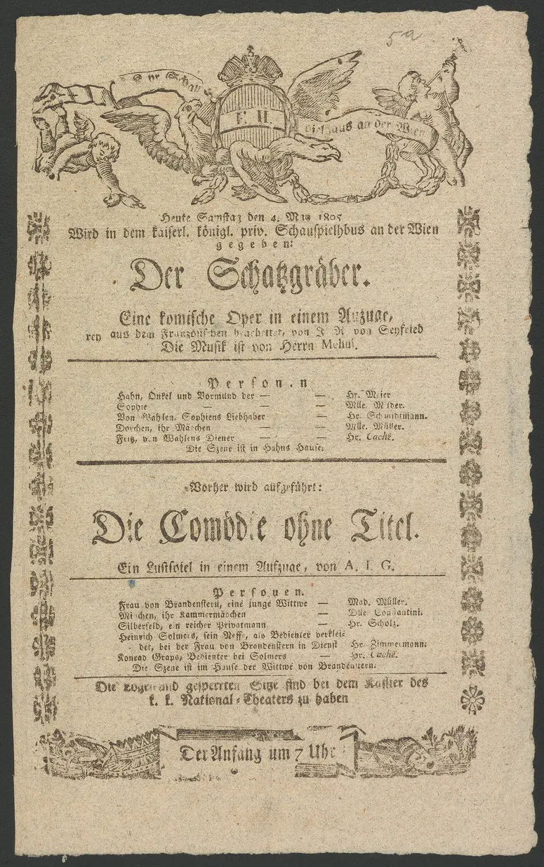 Die Comödie ohne Titel, Der Schatzgräber, Alternativtitel: Die Komödie ohne Titel