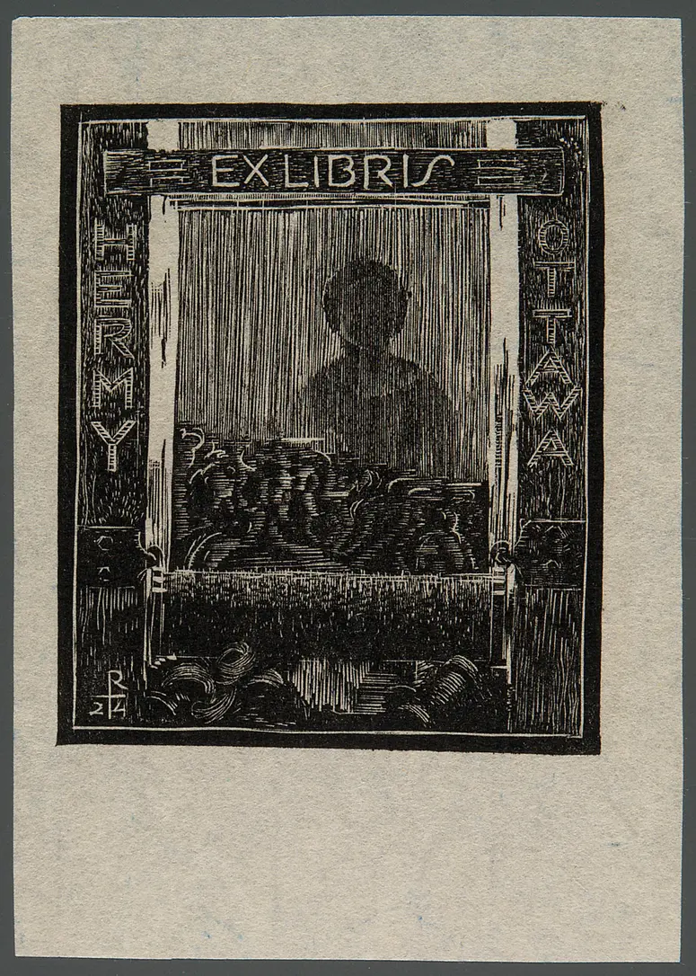 Exlibris Hermine Ottawa, Titel in Vorlageform: Exlibris Hermy Ottawa