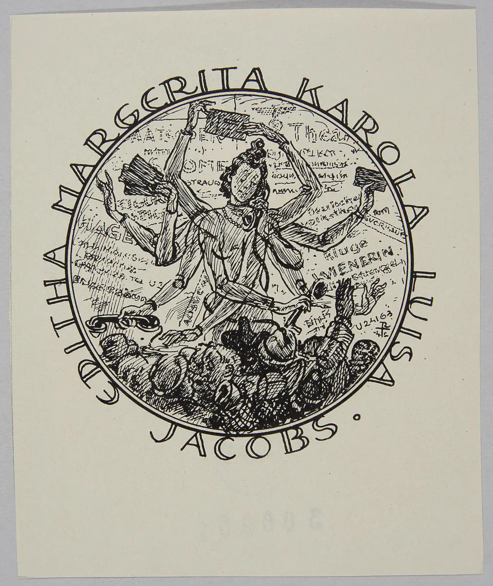 Exlibris Editha Margerita Karola Luisa Jacobs, Titel in Vorlageform: Editha Margerita Karola Luisa Jacobs