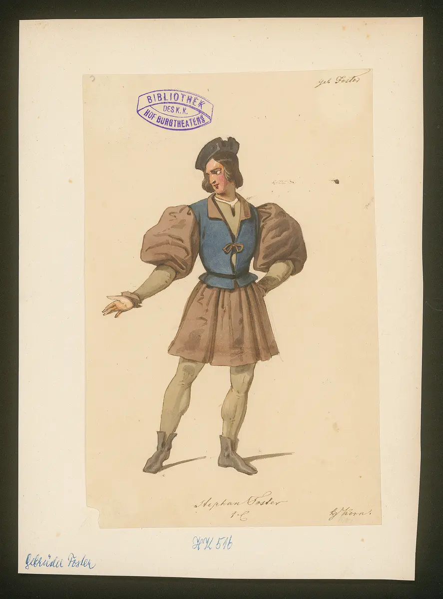 Gebrüder Foster, oder Das Glück mit seinen Launen, Titel der Serie: Figurinen des k.k. Hof-Burgtheaters