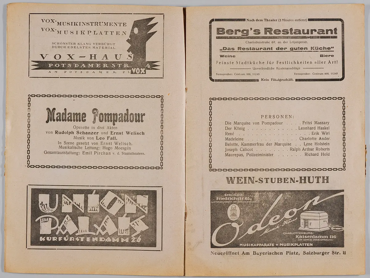 Madame Pompadour, Name der Zeitschrift: Der Souffleur der Meinhard-Bernauer-Bühnen