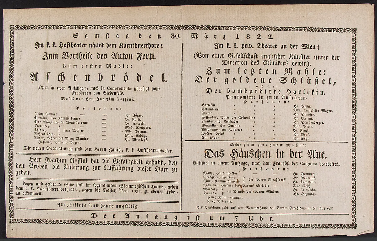 Aschenbrödel, Der goldene Schlüßel, Originaltitel: La Cenerentola