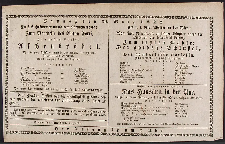 Aschenbrödel, Der goldene Schlüßel, Originaltitel: La Cenerentola