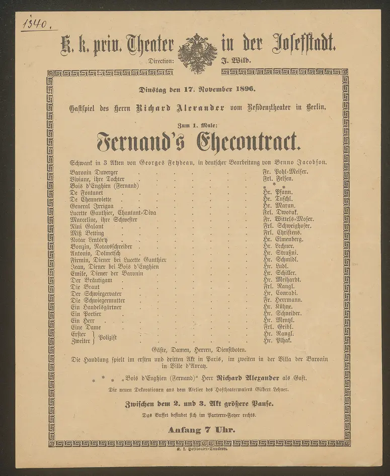 Fernand's Ehecontract