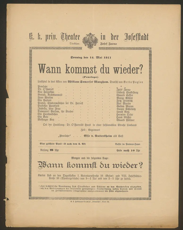 Wann kommst du wieder?, Originaltitel: Penelope
