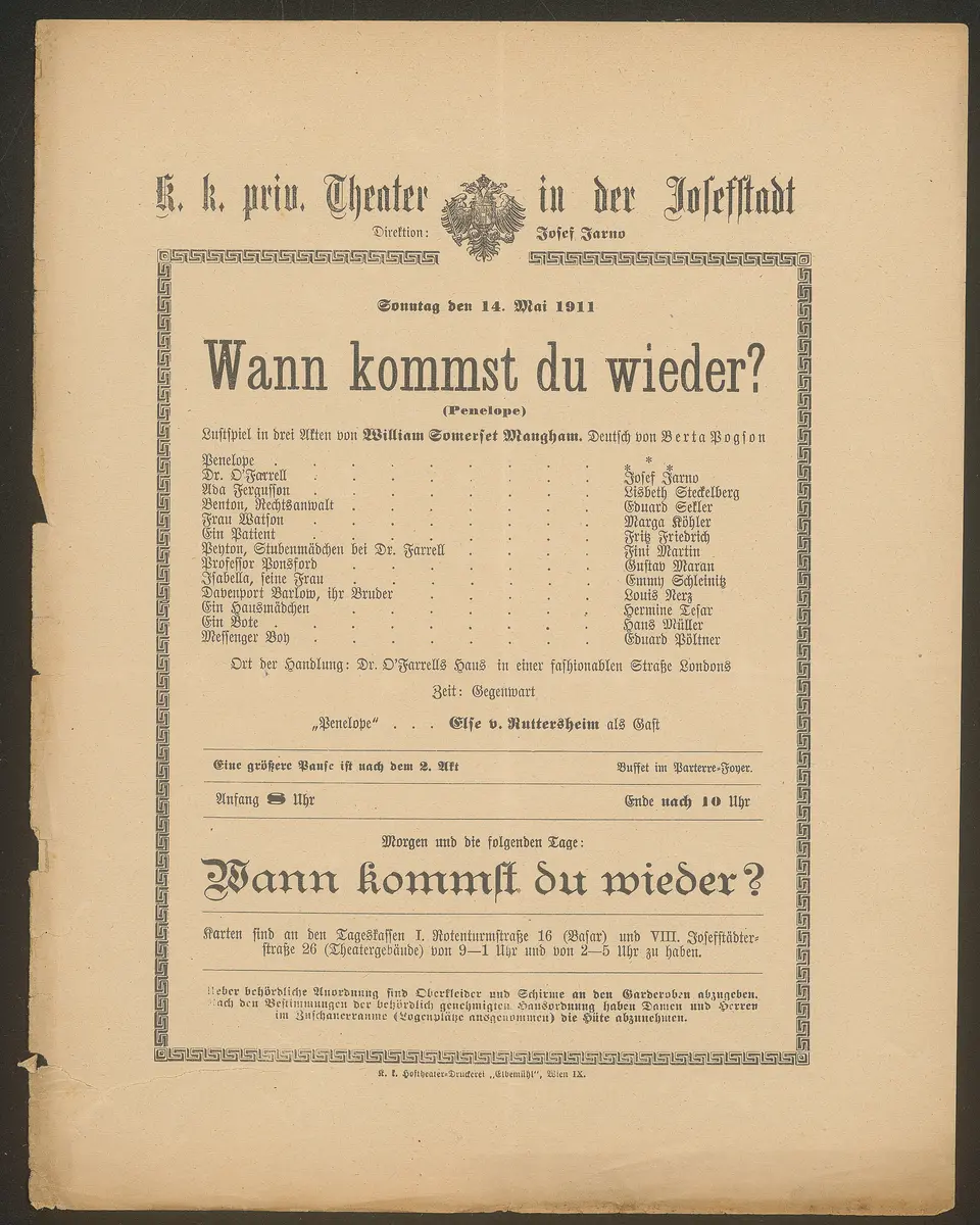 Wann kommst du wieder?, Originaltitel: Penelope