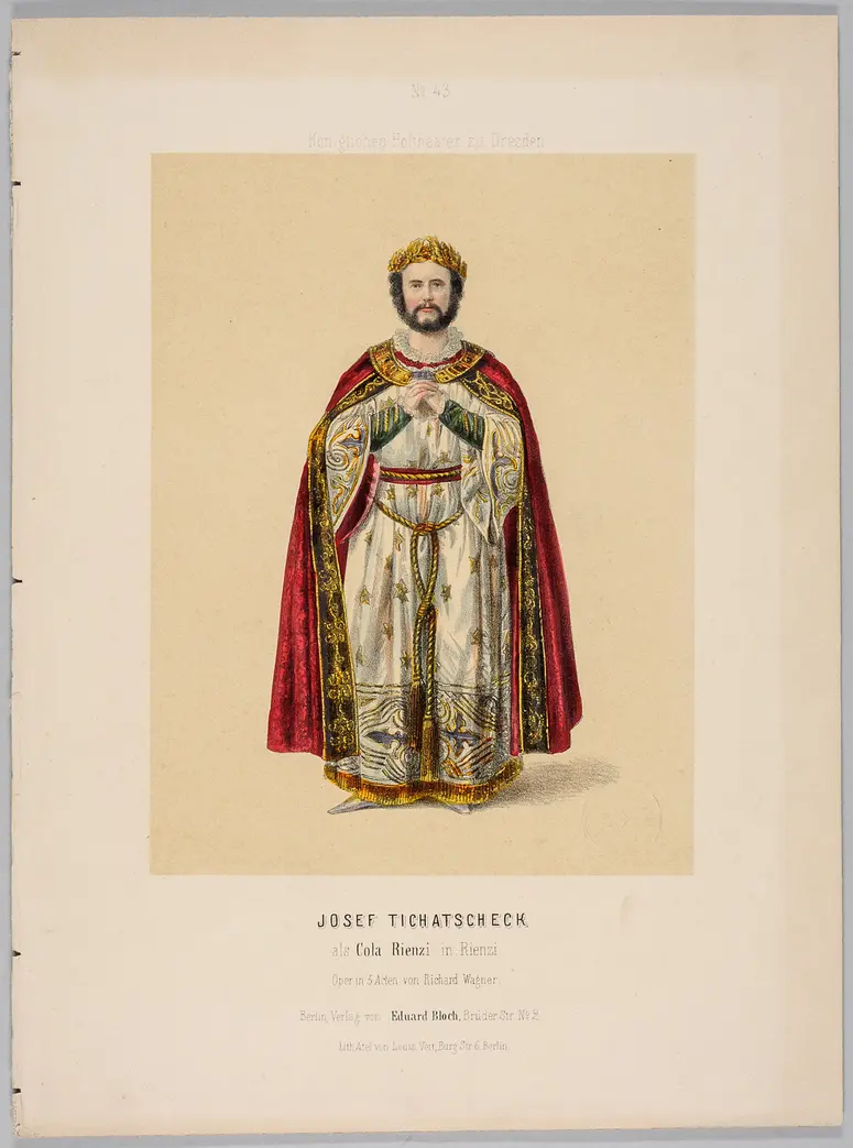Joseph Tichatschek, Verweis auf Stücktitel: Rienzi, Titel der Serie: Eduard Bloch's Album der Bühnen-Costüme