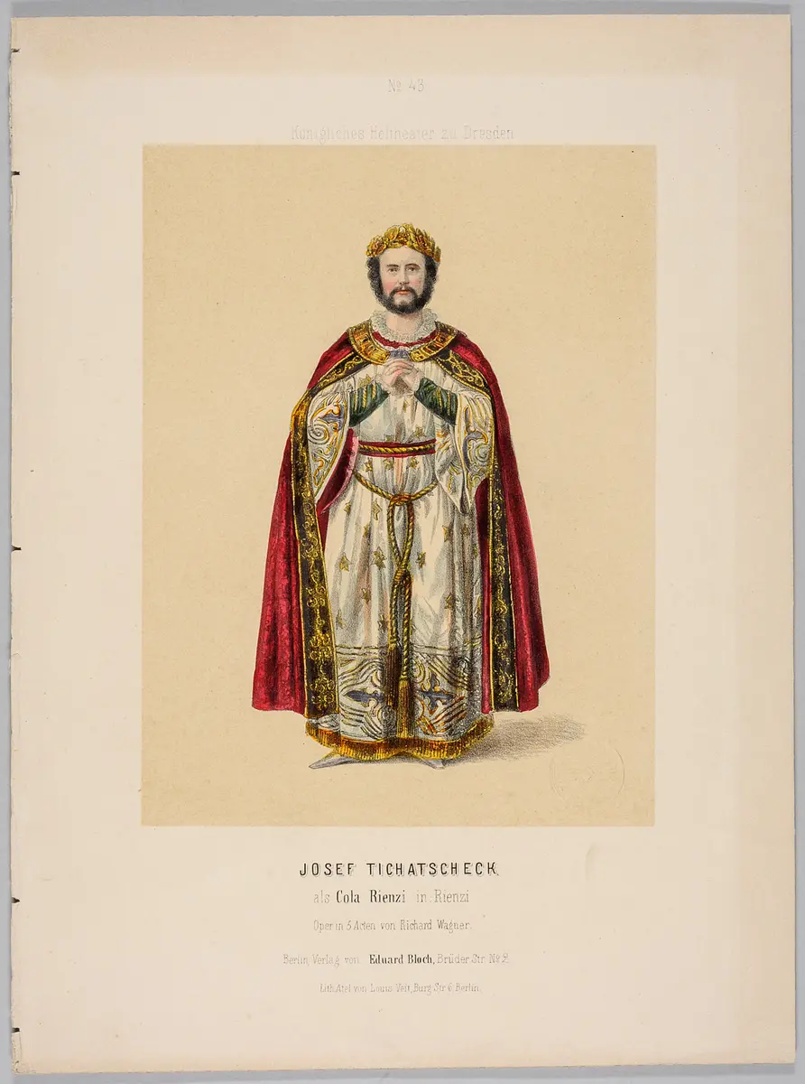 Joseph Tichatschek, Verweis auf Stücktitel: Rienzi, Titel der Serie: Eduard Bloch's Album der Bühnen-Costüme