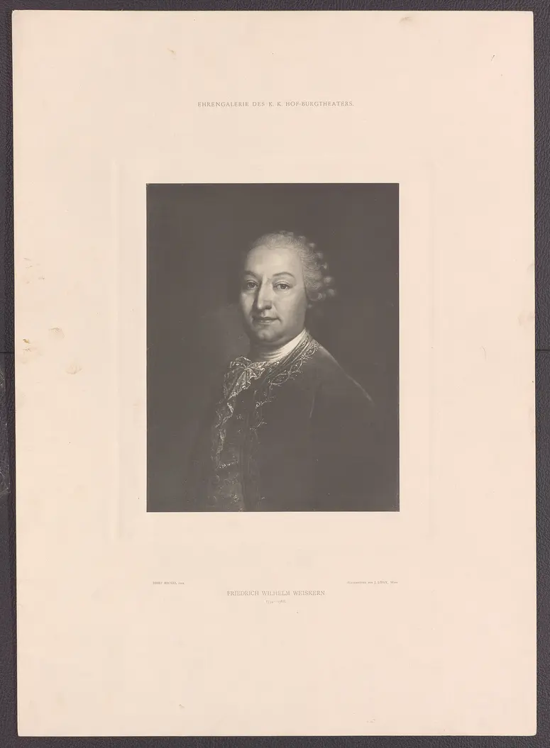 Friedrich Wilhelm Weiskern, Titel der Serie: Ehrengalerie des K.K. Hof-Burgtheaters