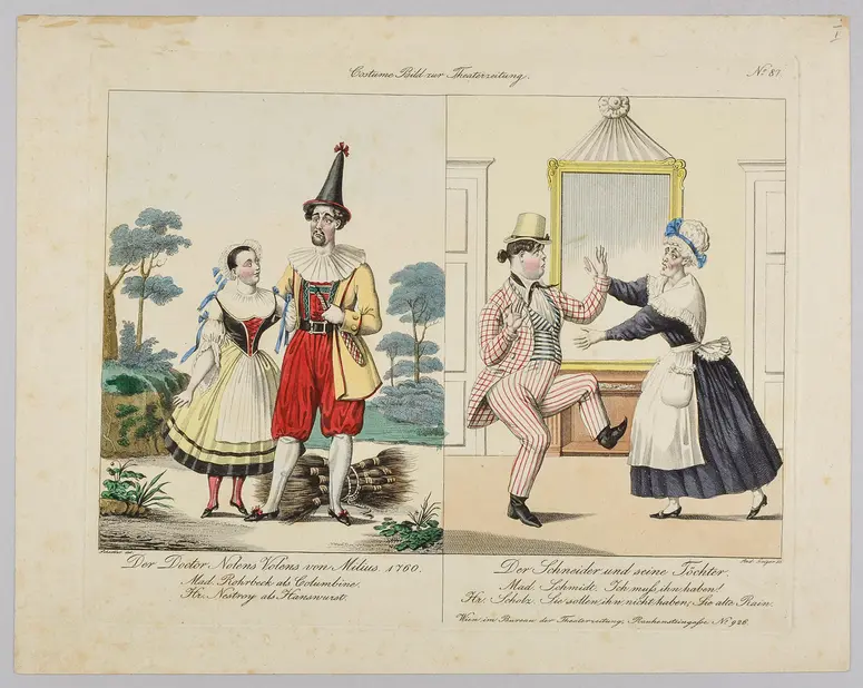 Doctor nolens volens / Der Schneider und seine Töchter, Titel der Serie: Costume-Bild, Name der Zeitschrift: Wiener Theaterzeitung